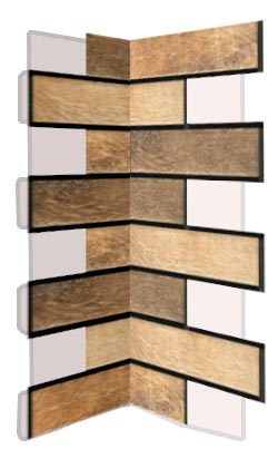 Внутренний угловой элемент фасадной термопанели Аляска Loft brick masala, 60 мм