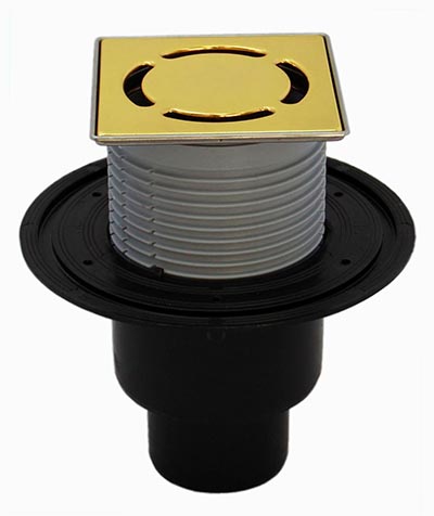 Трап для внутренних помещений HL310NPr-3000.11 с решеткой HL037Pr.11E - Золото