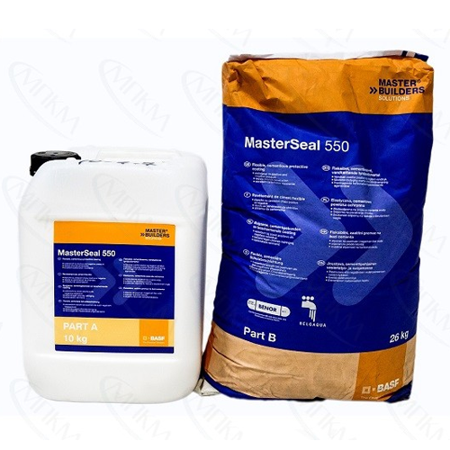 Высокоэластичное полимерцементное покрытие SikaTop®-550 Seal MasterSeal® 550, А — жидкий компонент канистра 10 кг, MasterEmaco