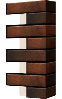 Левый откос фасадной термопанели Аляска Retro brick cardamon, 60 мм