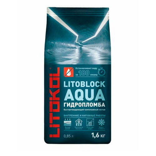 Litoblock Aqua, 1,6 кг, Тампонажный раствор, Litokol