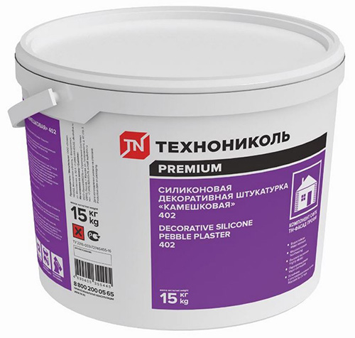 Силиконовая декоративная штукатурка «камешковая» ТЕХНОНИКОЛЬ 402, фр. 1,5 мм, цветовая группа 4