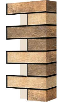 Левый откос фасадной термопанели Аляска Loft brick masala, 60 мм