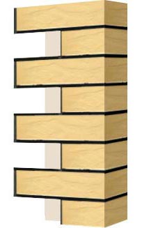 Левый откос фасадной термопанели Аляска Sand rustik, 60 мм