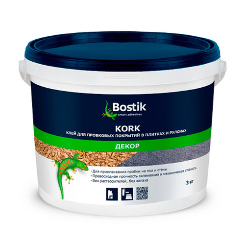 Kork, 3 кг, Клей для пробки, Bostik