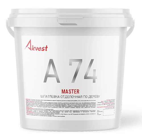 Шпатлевка отделочная по дереву А 74, 0,5 кг, Аквест