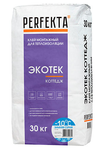 Клей монтажный для теплоизоляции Экотек Коттедж Зимняя серия, Perfekta, 30 кг