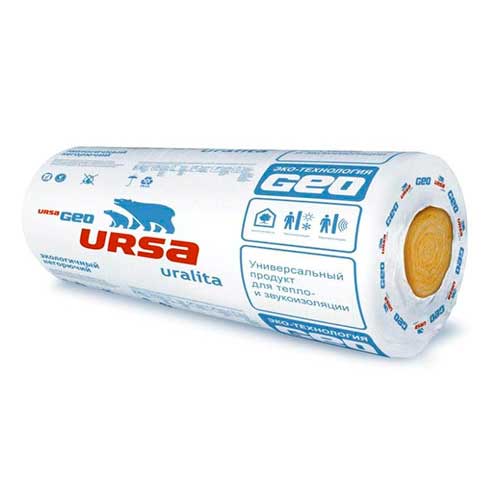 Утеплитель URSA GEO М-11 (1х10000х1200х100 мм), 1,2 м3, стекловолокно, 1 шт. в упаковке