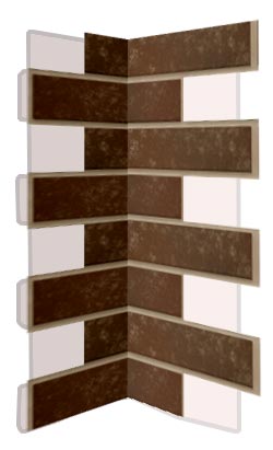 Внутренний угловой элемент фасадной термопанели Аляска Semir beige struktur, 60 мм