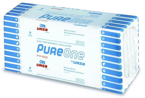 Утеплитель URSA PureOne 34PN (1250х600х100 мм), 0,45 м3, стекловолокно, 6 шт. в упаковке