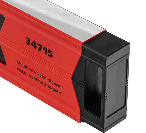 Уровень алюминиевый магнитный 3 глазка, 1 зеркальный, 1500 мм