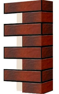 Левый откос фасадной термопанели Аляска Cherry rustik, 60 мм