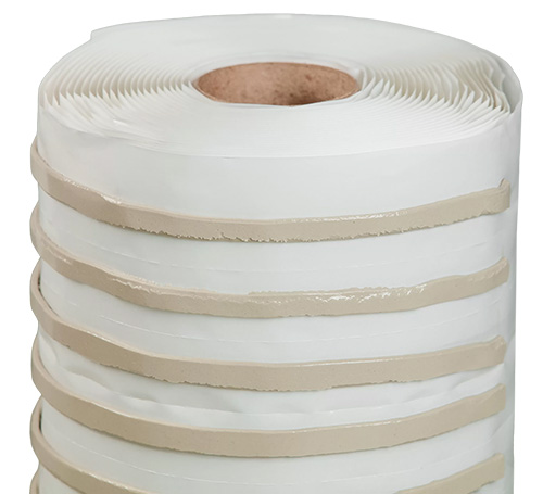 Ленточный герметик Герлен УТ 13х3,5 мм, 12 м (липкий с двух сторон, бежевого и серого цвета)