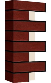 Правый откос фасадной термопанели Аляска Natural rosa struktur, 40 мм