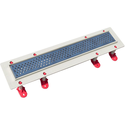 ТП-50A-900 Трап для душа линейный без рамки из нерж. стали, с верт. выходом D50 мм, решетка типа А - волна, "сухой" механический затвор