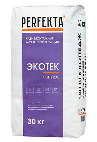 Клей монтажный для теплоизоляции Экотек Коттедж, Perfekta, 30 кг