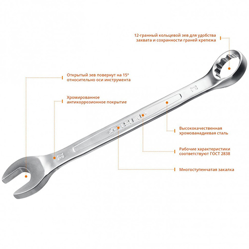 Набор комбинированных и рожковых гаечных ключей, (27086-H32), 6-32 мм, 32 штуки в наборе, ЗУБР Профессионал