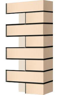 Левый откос фасадной термопанели Аляска Krem glatt, 40 мм