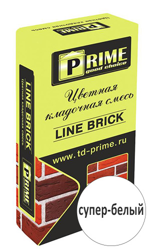 Цветная кладочная смесь Prime LineBrick Klinker, супер-белый, 25 кг мешок