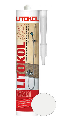 Герметик санитарный, силиконовый LITOKOL SA, прозрачный, 310 мл
