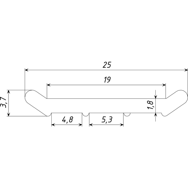 Рейка прижимная алюминиевая L-2 м