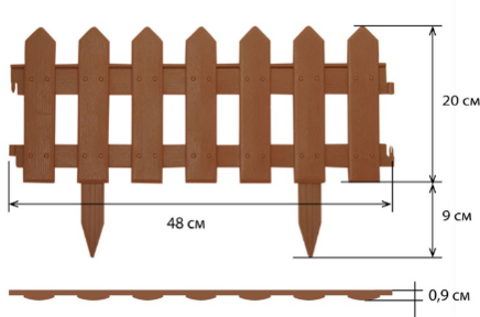 Садовое ограждение Палисадник желтое, Стандартпарк