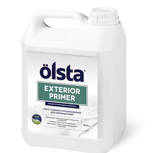 OLSTA PRIMER EXTERIOR (Праймер для фасадных работ) Грунт укрепляющий глубокого проникновения, 10 л