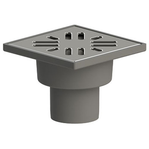 ТП-100.50-100VSHs Трап ПП 50 верт. выпуск  решетка нерж. сталь 100х100 /гидрозатвор/