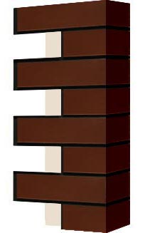 Левый откос фасадной термопанели Аляска Braun glatt, 60 мм