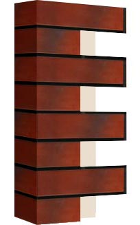 Правый откос фасадной термопанели Аляска Cherry glatt, 60 мм