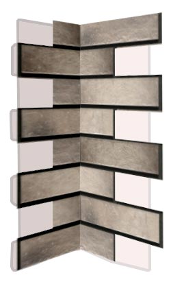 Внутренний угловой элемент фасадной термопанели Аляска Retro brick pepper, 60 мм