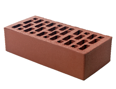 Облицовочный кирпич одинарный, М-150,120x250x65, бордовый, Braer