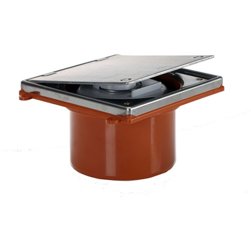 HL98SML Лючок прочистка/ревизия с герметичной пробкой из ПП с крышкой из нержавеющей стали для стальных и чугунных безраструбных труб SML DN100