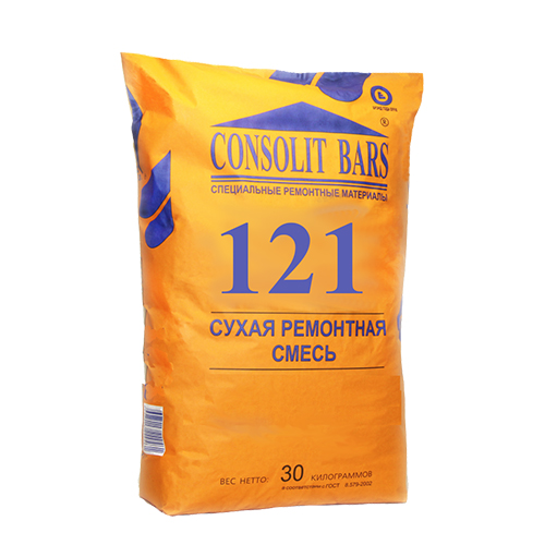 CONSOLIT BARS 121, Тиксотропный ремонтный состав с фиброй (В50), мешок 30 кг, Консолит
