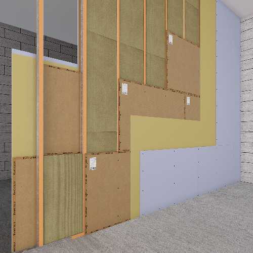 Система звукоизоляции перегородки «Барклайн Базовая Мембрана Кварц»