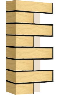 Правый откос фасадной термопанели Аляска Sand rustik, 40 мм