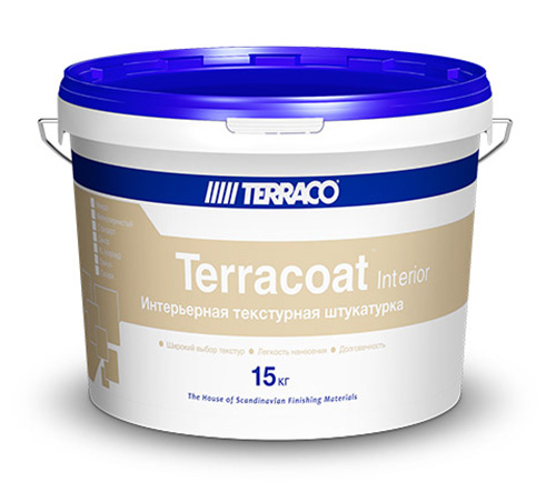 Декоративная штукатурка Terraco TERRACOAT MICRO INTERIOR на акриловой основе с мелкой текстурой типа «шагрень» База NP, 15 кг ведро