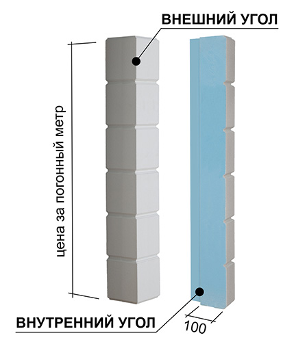 Фасадная панель RPG Termorustic 100 угловой элемент, 1000х100х100мм, Ruspanel