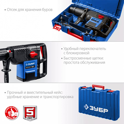 Перфоратор SDS-Max ЗПМ-52-1500-ЭК, ЗУБР