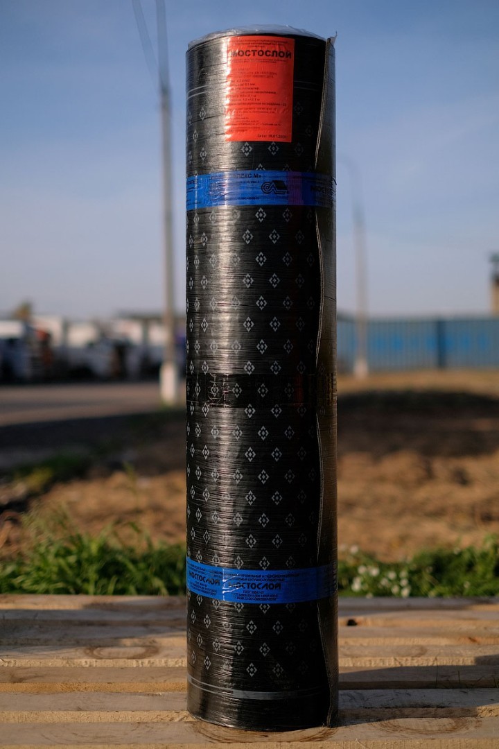 Рулон кровельный гидроизоляционный МОСТОСЛОЙ КОНТР ПЛАМЯ, 1х10 м, Изофлекс-М