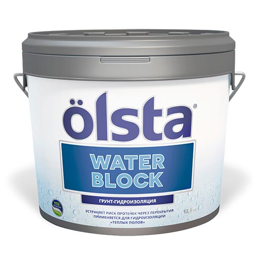 OLSTA WATERBLOCK Грунт-гидроизоляция для внутренних и наружных работ, 10 л