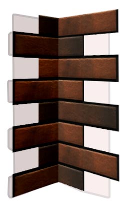 Внутренний угловой элемент фасадной термопанели Аляска Retro brick cardamon, 60 мм