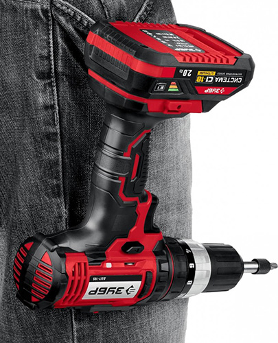 Ударная дрель-шуруповерт в кейсе, 2 АКБ (2Ач), 18 В, ЗУБР Мастер