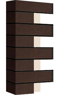 Правый откос фасадной термопанели Аляска Natural braun struktur, 60 мм