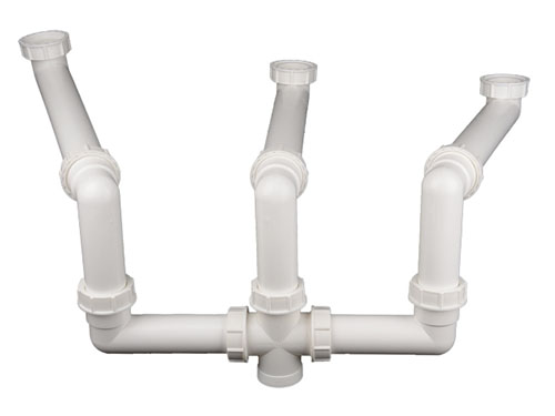 Сточное соединение HL28 DN40х6/4" для сдвоенной раковины с осадником