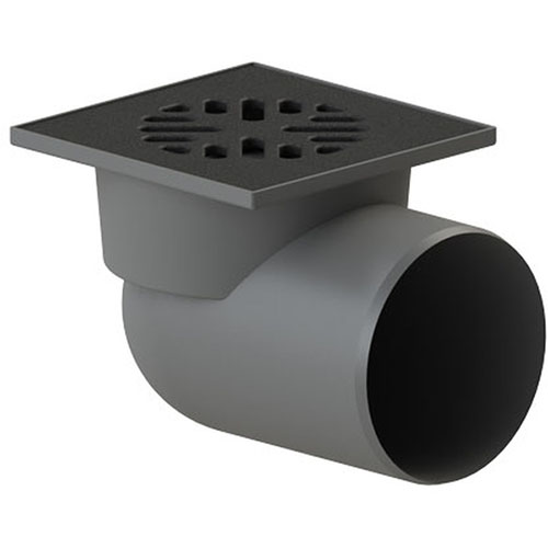 ТП-105.110-150HPHs Трап ПП 110 гориз. выпуск  решетка чугун 150х150 /гидрозатвор/