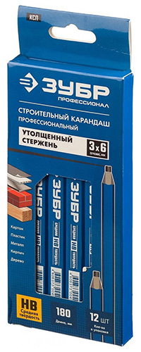 Карандаш строительный Профессионал 180 мм, 12 шт./уп., ЗУБР