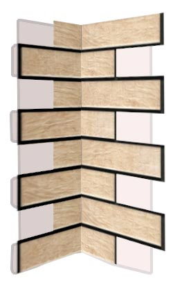 Внутренний угловой элемент фасадной термопанели Аляска Loft brick salt, 60 мм