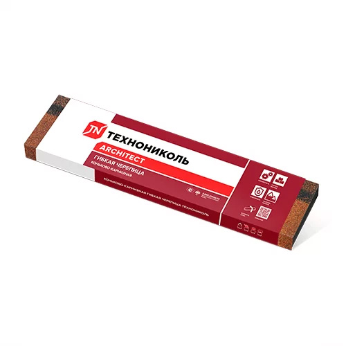 Гибкая черепица коньково-карнизная Алабама, 5 кв.м, Технониколь