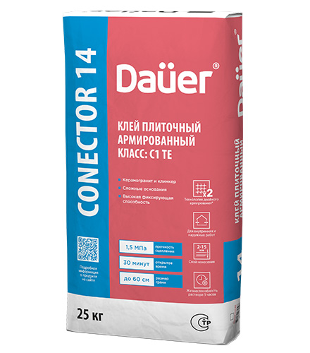 Conector Next 14 Fasad, 25 кг, Клей плиточный Профессиональный C1 T, Dauer, мешок